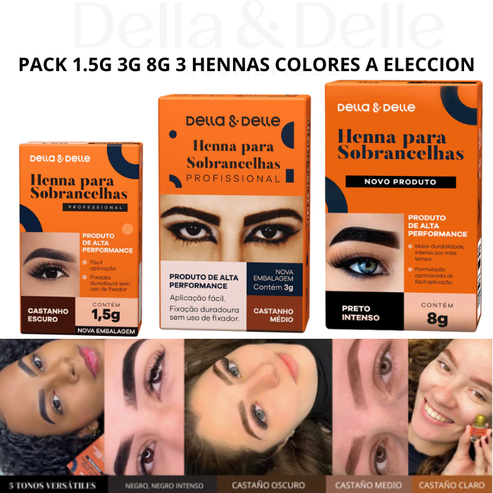 Kit de Henna para Cejas principiantes DELLAYDELLE