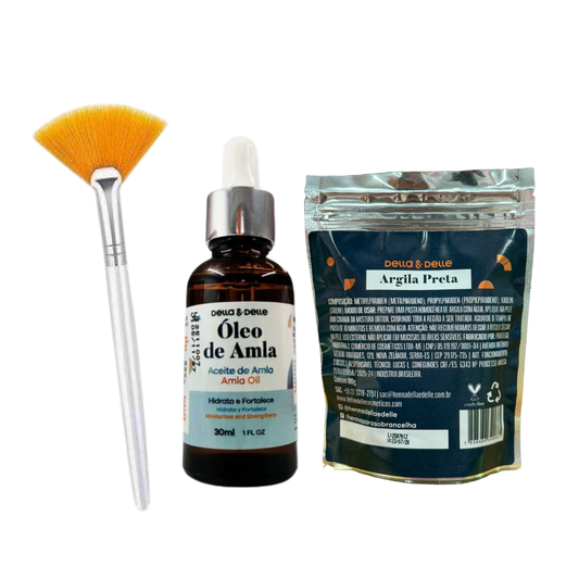 Kit Ritual de Construcción: Arcilla, Amla &amp; Pincel Abanico