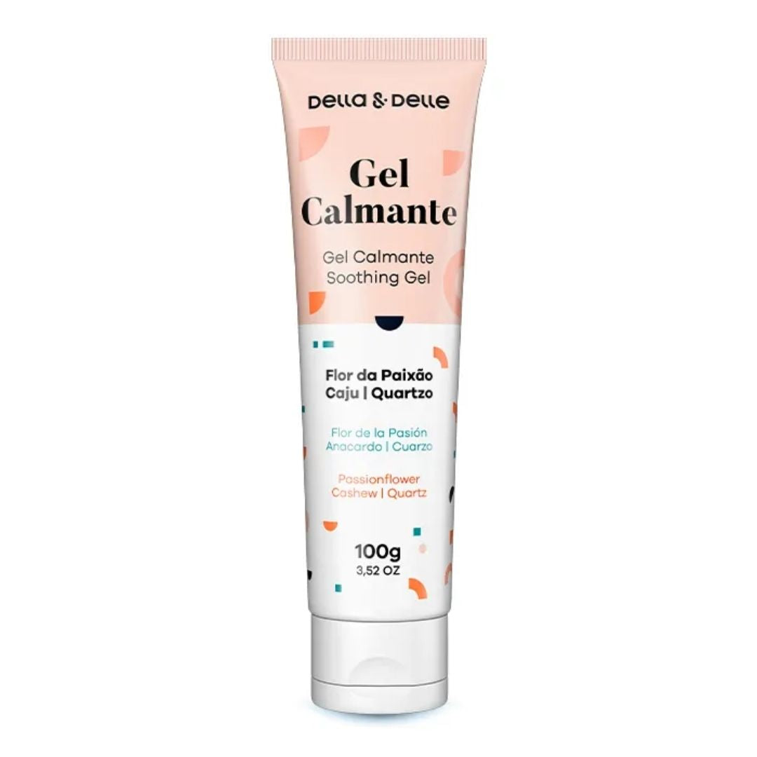 Gel Calmante Facial 100 g – Flor de la Pasión, Cajú y Cuarzo Rosa | Della & Delle